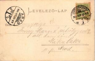 1904 Székesfehérvár, Megyeház este holdfényben. Kaufman F. kiadása (EM)