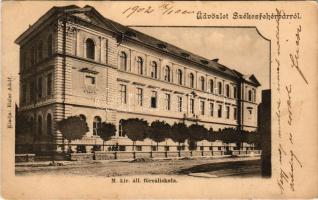 1902 Székesfehérvár, M. kir. áll. főreáliskola. Eisler Adolf kiadása (gyűrődés / crease)