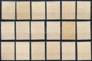 Kínai Népköztársaság 1960-1961 Krizantém I., II., III. sorok Mi 570-575, 577-582, 583-588 kivételes ...