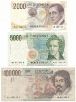 Olaszország 1983. 100.000L + 1985. 5000L + 1990. 2000L T:F-VG Italy 1983. 100.000 Lire + 1985. 5000 Lire + 1990. 2000 Lire C:F-VG