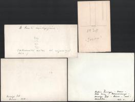 ca 1950 Amerigo Tot (Tóth Imre) (1909-1984) festőművész, grafikus, szobrászművész 3 db autográf soro...