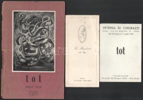 ca 1950 Amerigo Tot (Tóth Imre) (1909-1984) festőművész, grafikus, szobrászművész 3 db autográf soro...