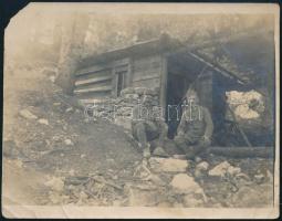 1918.IX.25. Olasz harctér, I. világháborús fotó, a hátoldalon feliratozva, kisebb sarokhiánnyal, 9x11,5 cm