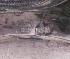 Antik ezüst (Ag) áttört dísztál, plasztikus dinnye díszítéssel. Jelzett 13 latos finomságjel, 1856 A...