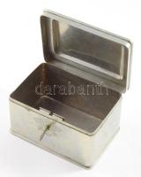 Berndorf alpakka cukordoboz, kulccsal. 13x9x8 cm