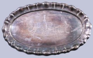 Ezüst (Ag) tálca, jelzett, 925-ös finomságú 37x23 cm 777 g