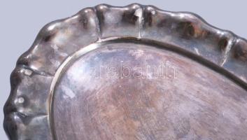 Ezüst (Ag) tálca, jelzett, 925-ös finomságú 37x23 cm 777 g