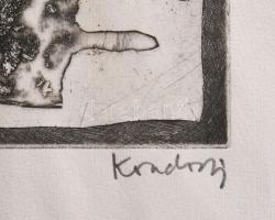 Kondor Lajos (1926-2006): Szürrealista kompozíció (cím nélkül). Rézkarc, papír, jelzett, számozott (...