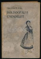 Gajdács Pál: Boldogfalvi csendélet. Rajzok és elbeszélések. A borító rajza Geiger Richárd munkája. Gyoma, 1911, Kner Izidor. Kiadói kopott egészvászon-kötés.