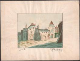 R. Vigh Bertalan (-): Városrészlet (Eger?), 1903. Akvarell, papír, jelzett, lap széle kissé foltos, 15,5×20 cm