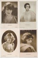 4 db RÉGI színésznő fotós képeslap: Gina Manes, Margit Barnay, Vilma Banky