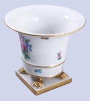 Herendi oroszlántalpas váza, Kézzel festett, jelzett, hibátlan 13 cm