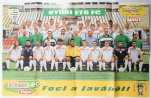 2 db magyar focicsapatokat ábrázoló poszter: Ferencvárosi TC (FTC, Fradi) / Győri ETO FC + Matáv FC ...