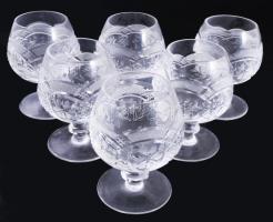 6 darabos kristály likőrös pohár készlet. hibátlan m: 10 cm