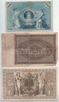 Vegyes, német, 7db-os bankjegytétel, közte: 1908-1923. 1M + 5M + 50M + 100M + 1000M + 100.000M T:VF-...