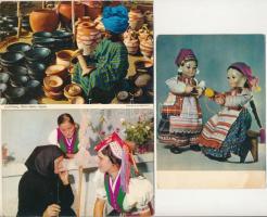 NÉPVISELET - 14 db MODERN képeslap / FOLK COSTUME - 14 modern postcards