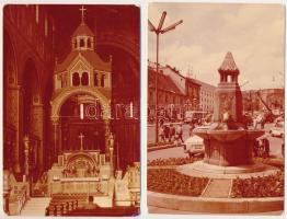 15 db MODERN magyarországi város képeslap, közte több egyforma. Képzőművészeti Alap, Eredeti foto / ...