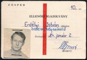 1984 FŐSPED arcképes baleseti helyszínelői igazolvány