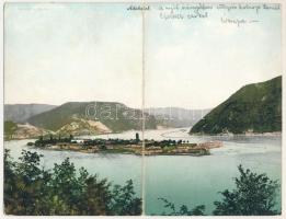 1900 Ada Kaleh. Két részes kinyitható panorámalap. Hutterer G. / 2-tiled folding panoramacard (Rb)