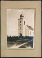 cca 1910-1920 Templom Marosvásárhely környékén, kartonra kasírozott fotó, karcolással, 11×8 cm