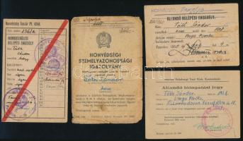 1950-1953 4 db katonai igazolvány egy személy részére
