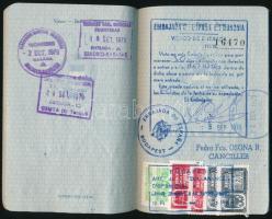 1979 Magyar Népköztársaság által kiállított fényképes útlevél spanyol, marokkói vízummal