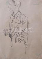 Lengyel Lajos (1904-1978): kb. 44 db illusztráció és tanulmányrajz. Klf. technikák, papír, egyik jel...