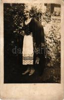 1930 Szász lány népviseletben / Transylvanian Saxon girl in folk costume. photo (fl)
