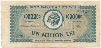 Románia 1947. 1.000.000L T:F erős papír Romania 1947. 1.000.000 Lei C:F strong paper Krause P#60a