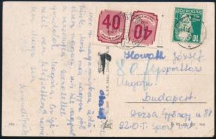 1951 Korondi Margit kétszeres olimpiai bajnok tornász által írt képeslap