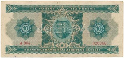 1946. 10Ft "A 904 020346" T:F
Hungary 1946. 10 Forint "A 904 020346" C:F
Adamo...