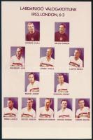 cca 1980-1990 Aranycsapatról (London 6:3) készített fotólap, 15×10 cm