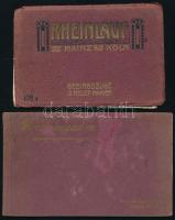 cca 1914 Berchtesgaden, album 12 db fekete-fehér képpel, sérült borítóval, 12x20 cm + A Rajna Köln-Mainz szakasza, kihajtható, színes panorámakép, sérült, két részre vált, kb. 184x17 cm