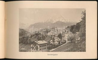 cca 1914 Berchtesgaden, album 12 db fekete-fehér képpel, sérült borítóval, 12x20 cm + A Rajna Köln-M...