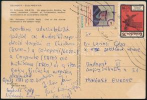 1981 Andok '81 magyar hegymászó expedíció tagjai által aláírt képeslap