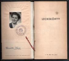 1956 ELTE jogi kar által kiállított leckekönyv