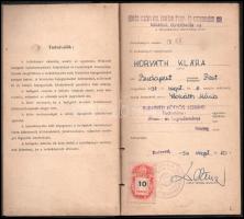 1956 ELTE jogi kar által kiállított leckekönyv