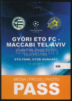 2013 Győr ETO - MACCABI Tel-Aviv labdarúgó-mérkőzés fotós belépője