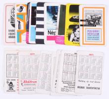 1971-1979 Vegyes kártyanaptár tétel, 21 db