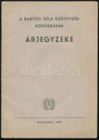 1950 Bp., A Bartók Béla Szövetség kottatárának árjegyzéke, 23p