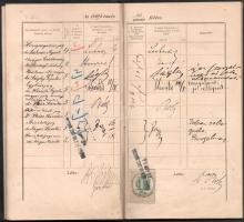 1892 Budapesti Egyetem jogi kar leckekönyve, fotó nélkül, benne Plósz, Láng, Wlassics, Pulszky aláír...