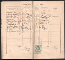 1892 Budapesti Egyetem jogi kar leckekönyve, fotó nélkül, benne Plósz, Láng, Wlassics, Pulszky aláír...