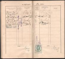 1892 Budapesti Egyetem jogi kar leckekönyve, fotó nélkül, benne Plósz, Láng, Wlassics, Pulszky aláír...