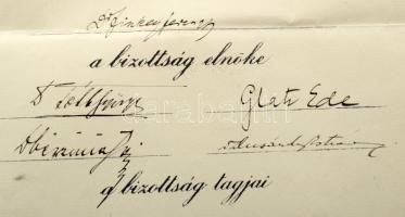 1937 Bírói és ügyvédi képesítő oklevél aláírásokkal (Finkey Ferenc, Tóth György, Glatz Ede, Kövess B...