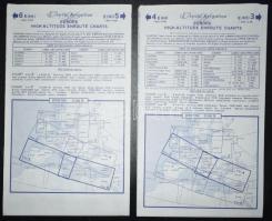 1970 Jepco Avigation légiforgalmi / légifolyosó térképek, 2 db (Európa / Észak-Afrika), 43x114 cm