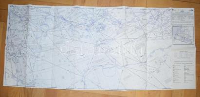 1970 Jepco Avigation légiforgalmi / légifolyosó térképek, 2 db (Európa / Észak-Afrika), 43x114 cm