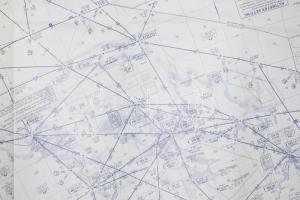 1970 Jepco Avigation légiforgalmi / légifolyosó térképek, 2 db (Európa / Észak-Afrika), 43x114 cm