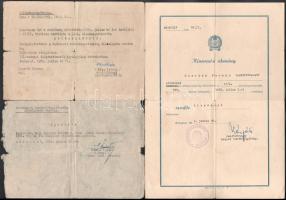 1951-1952 Rendőrtizedesi kinevezési okirat + próbarendőri