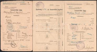 1940-1941 4 db katonai irat egy személy részére (Oszlányi Kornél)