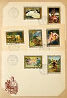 1970 körüli kis FDC gyűjtemény, 80 db FDC, emléklap iratrendezőben